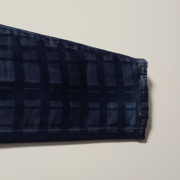 7 FOR ALL MANKIND The Skinny Wax Coated Blue Jeans With Plaid Pattern Size 29 - Picture 7 of 16